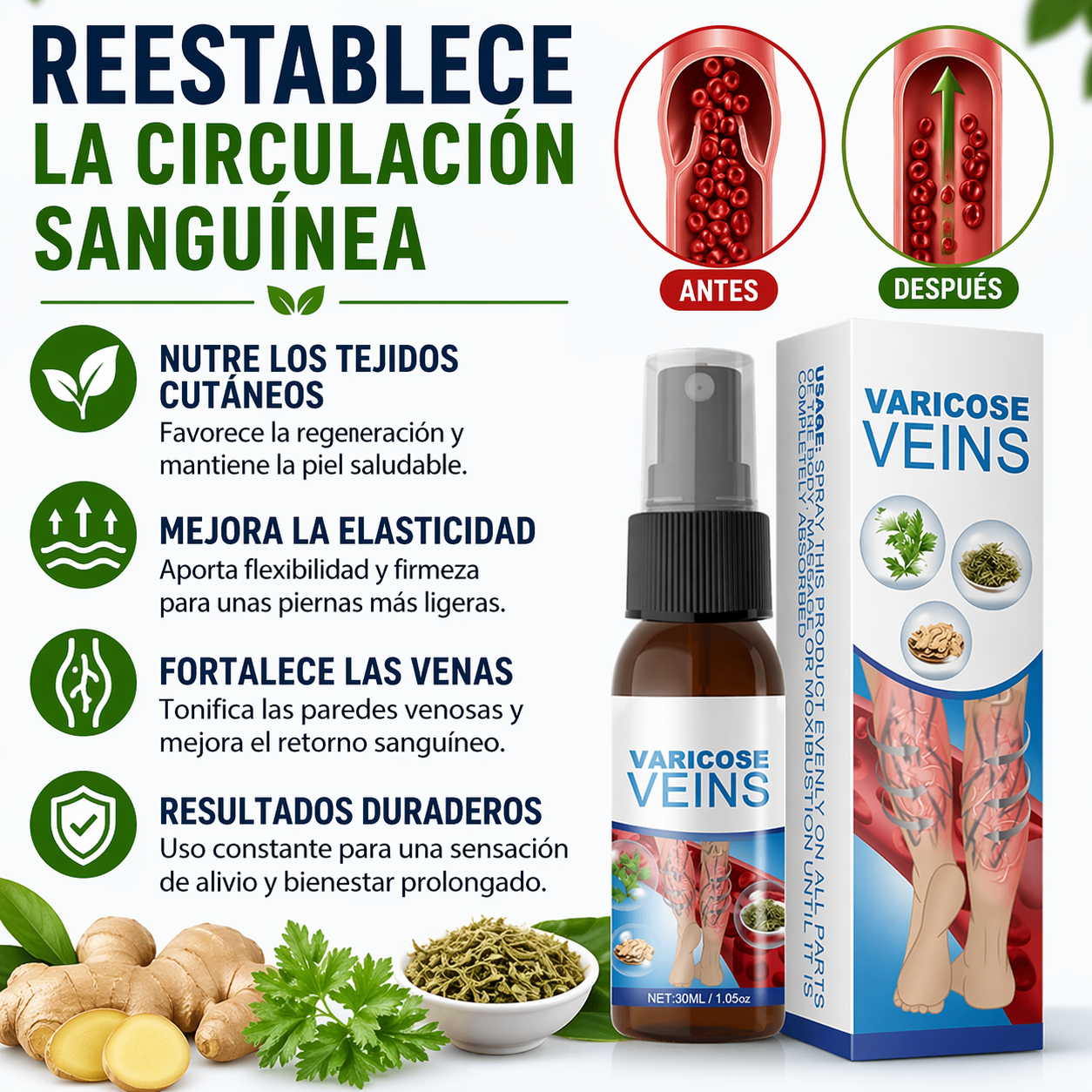 💙 South Moon™ Spray para Varices — Recupera la confianza en tus piernas ✨