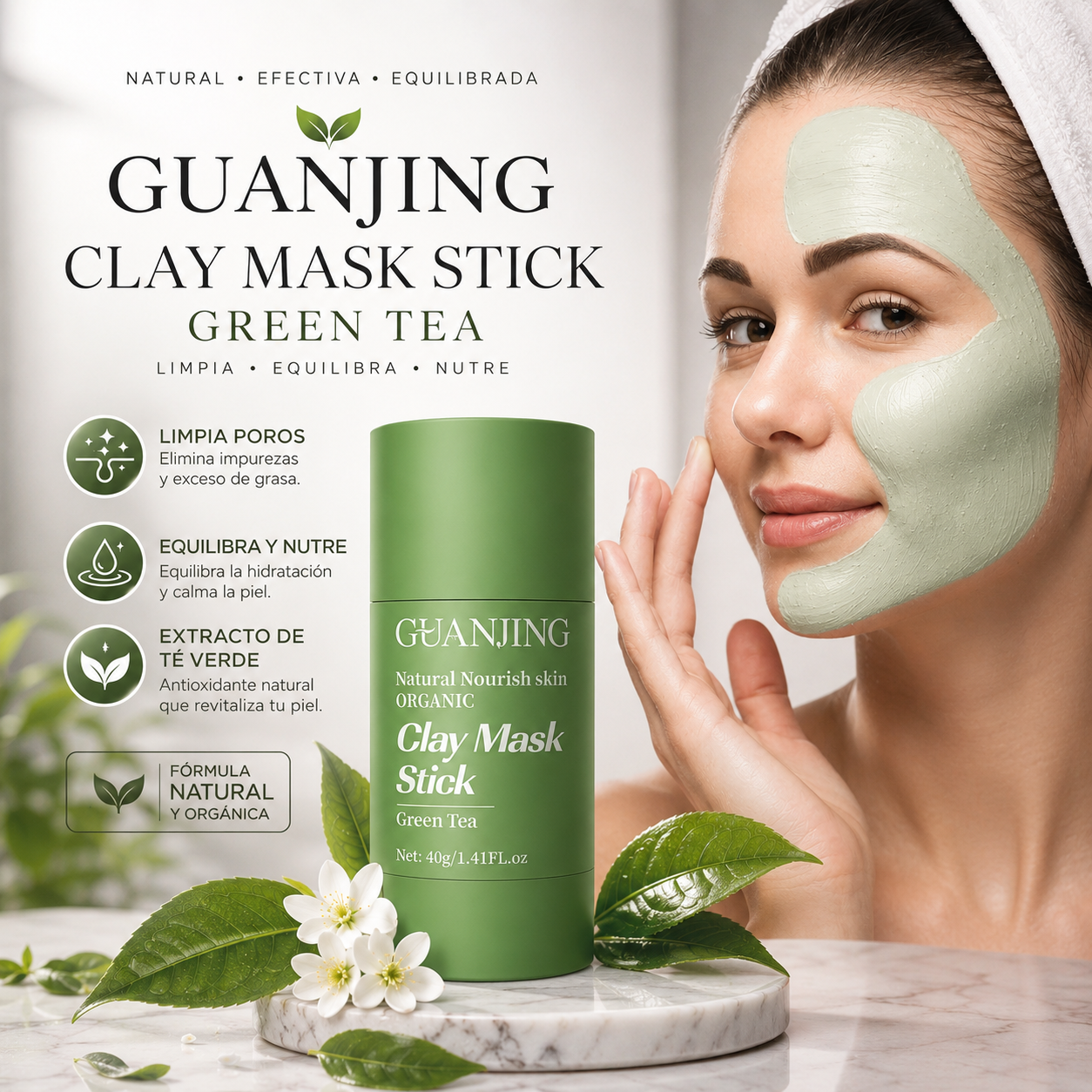 🍃GUANJING™ Clay Mask Stick — Despídete de los puntos negros antes de que vuelvan✨