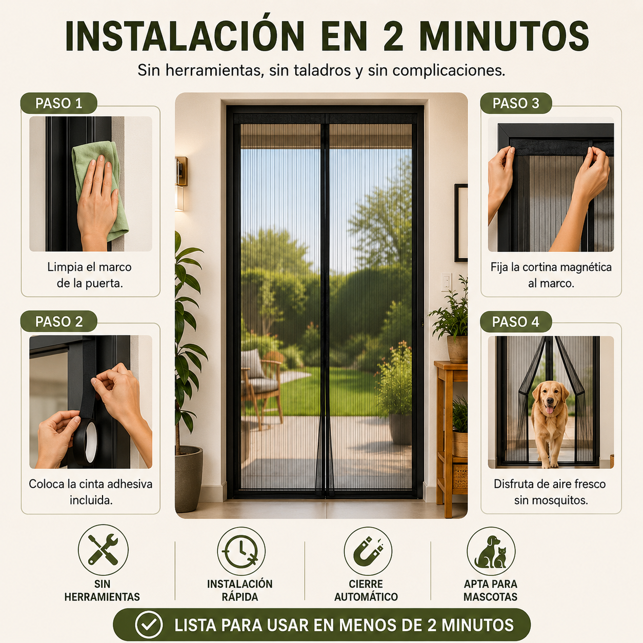 🛡️ MosquiGuard™ – Cortina Magnética Antimosquitos | Diseño práctico, frescura natural y cero mosquitos. 🌬️
