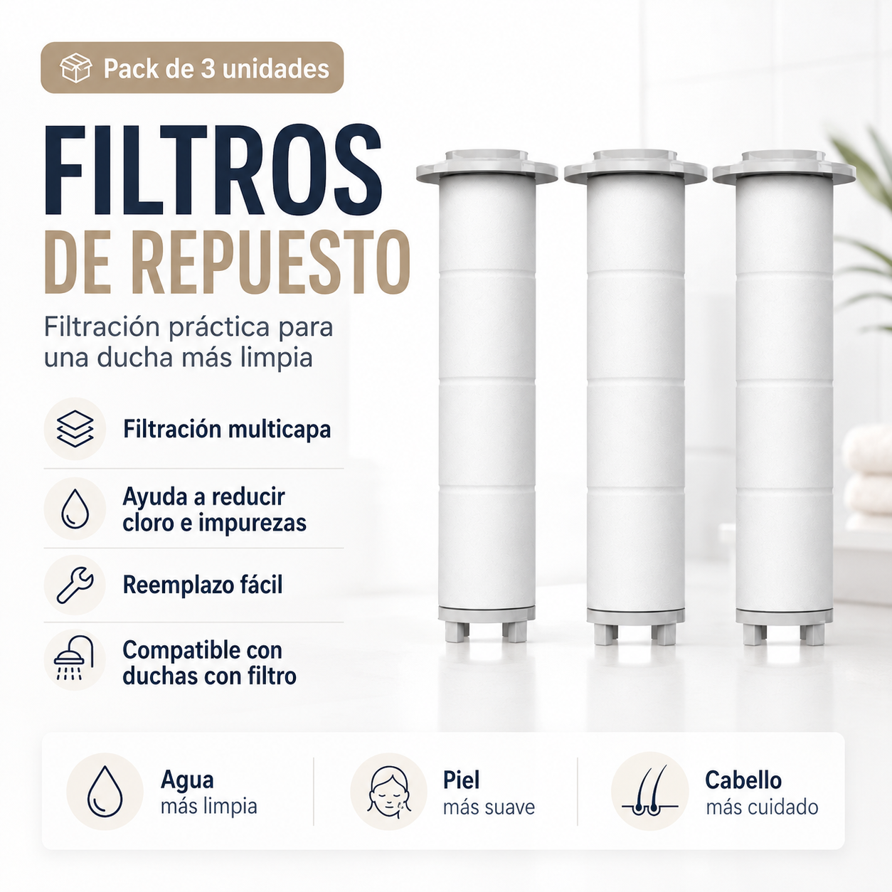 🚿AquaLuxe™ - Ducha filtrada premium - Más presión y agua más limpia desde hoy✨