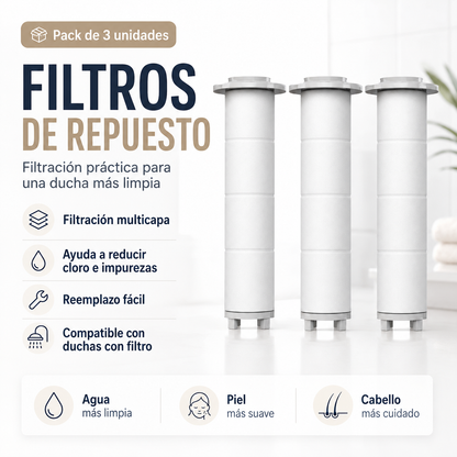 🚿AquaLuxe™ - Ducha filtrada premium - Más presión y agua más limpia desde hoy✨