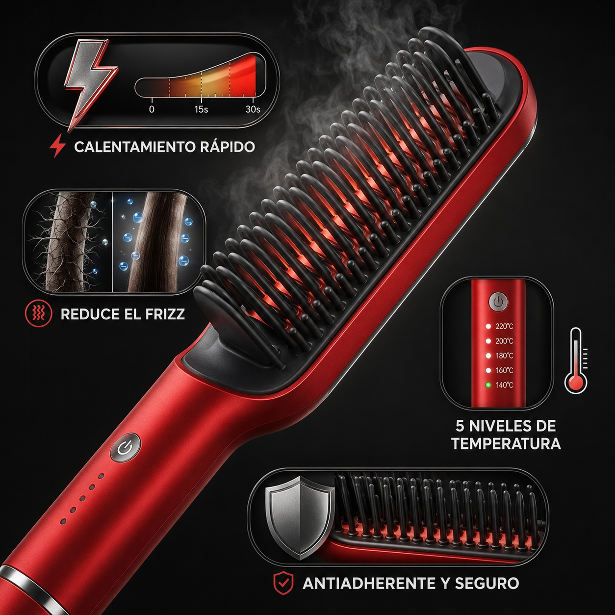 ✨ Lisara™ – Cepillo Alisador Eléctrico | Cabello liso y brillante en minutos, sin perder horas frente al espejo.