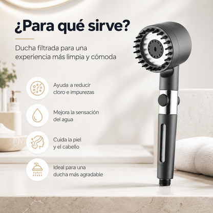 🚿AquaLuxe™ - Ducha filtrada premium - Más presión y agua más limpia desde hoy✨