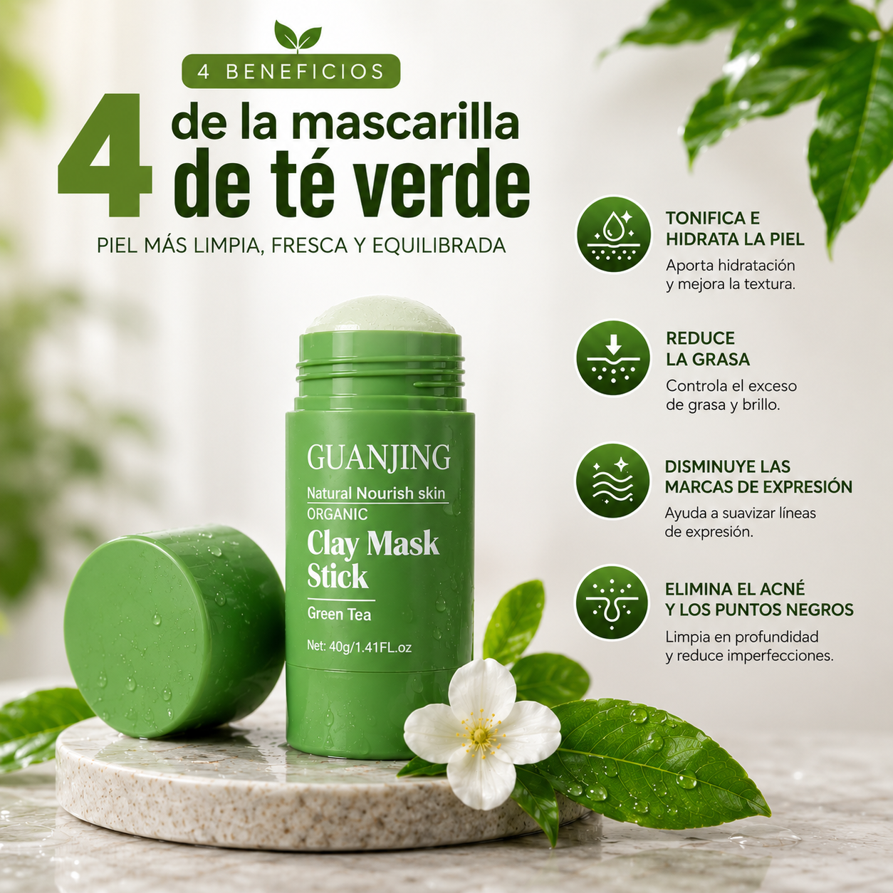🍃GUANJING™ Clay Mask Stick — Despídete de los puntos negros antes de que vuelvan✨