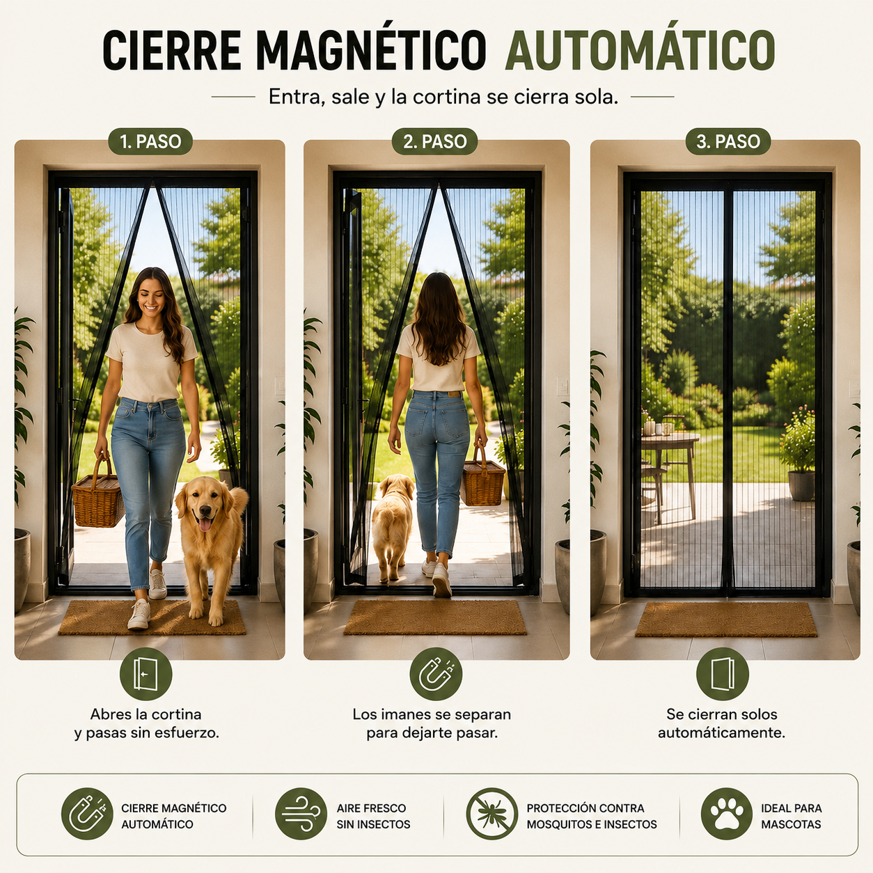 🛡️ MosquiGuard™ – Cortina Magnética Antimosquitos | Diseño práctico, frescura natural y cero mosquitos. 🌬️