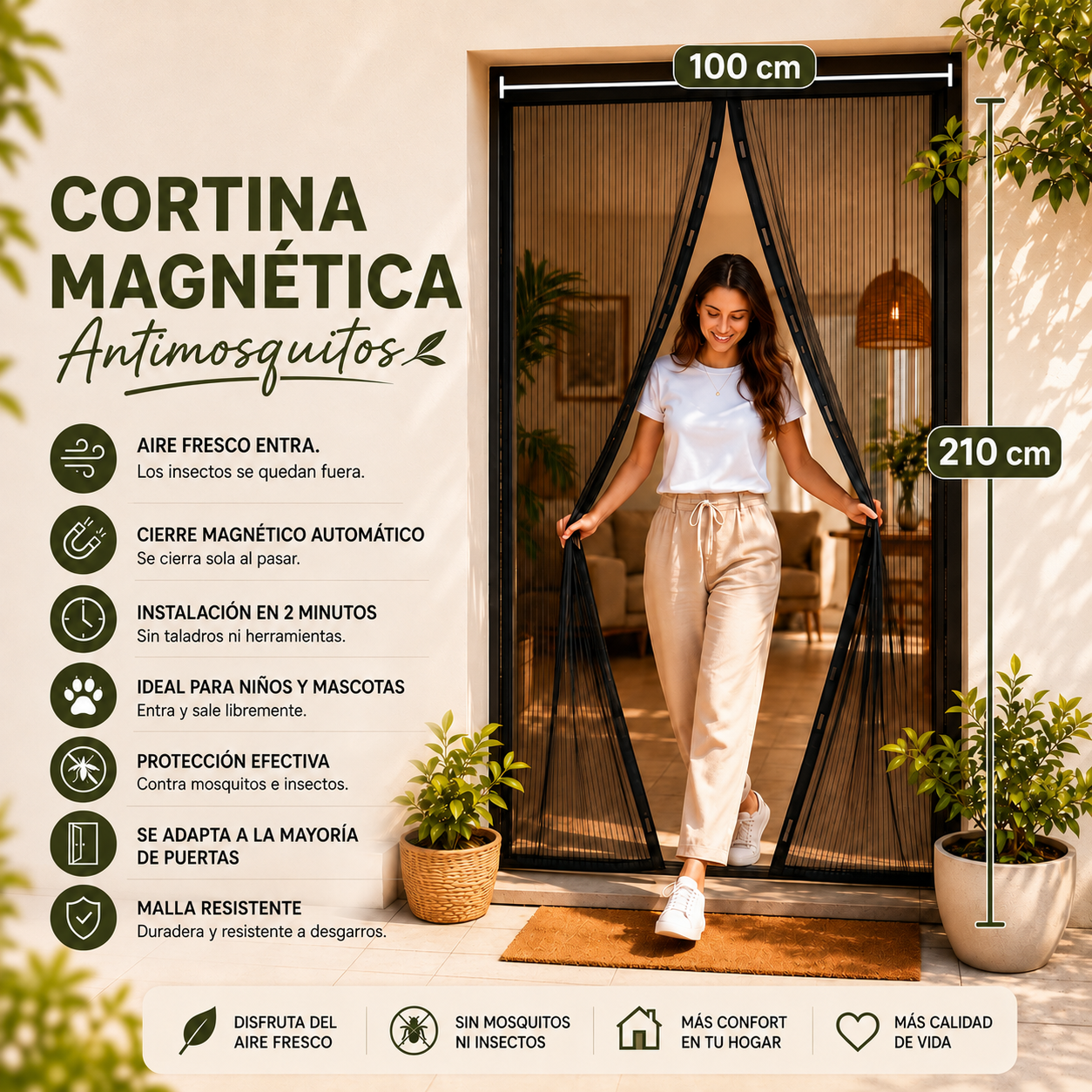 🛡️ MosquiGuard™ – Cortina Magnética Antimosquitos | Diseño práctico, frescura natural y cero mosquitos. 🌬️