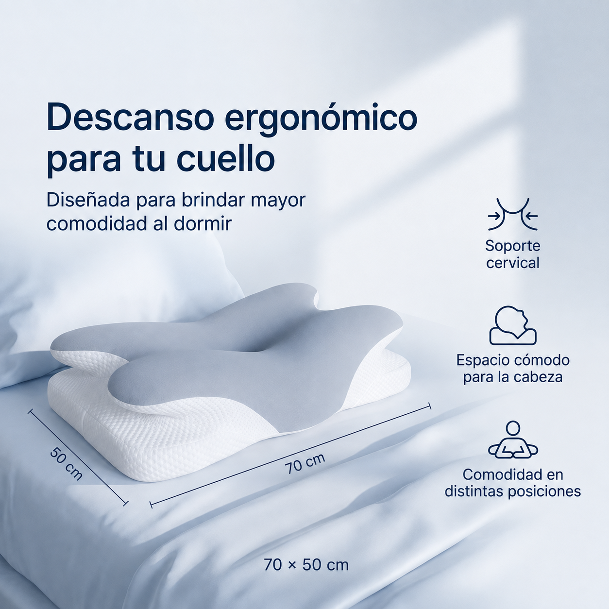 ✨ NexaCerv™ – Almohada Ergonómica Cervical | Soporte cervical, alivio y descanso profundo cada noche. 🛏️