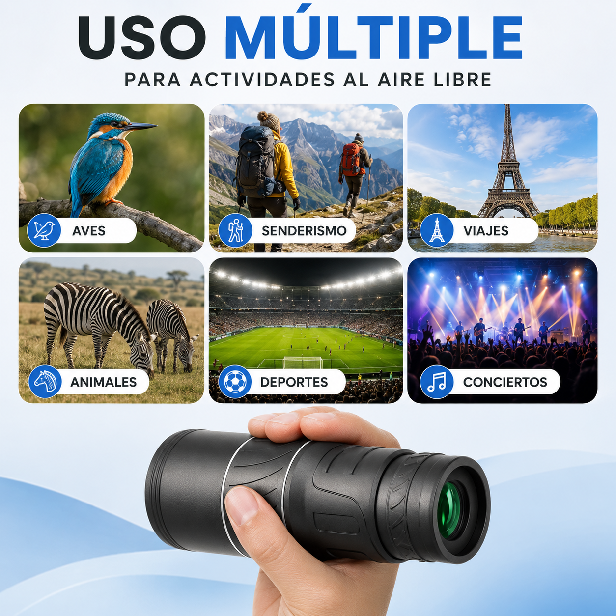 🔭 Vistora™ – Telescopio Monocular con Soporte para Móvil | Acerca lo que está lejos y no te pierdas ningún detalle.
