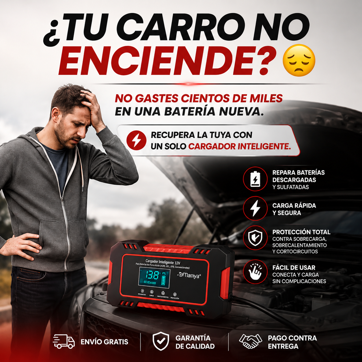 ⚡ENERGYMAX – ARRANCADOR PORTÁTIL 3 EN 1 ¡ARRANCA TU COCHE AL INSTANTE!