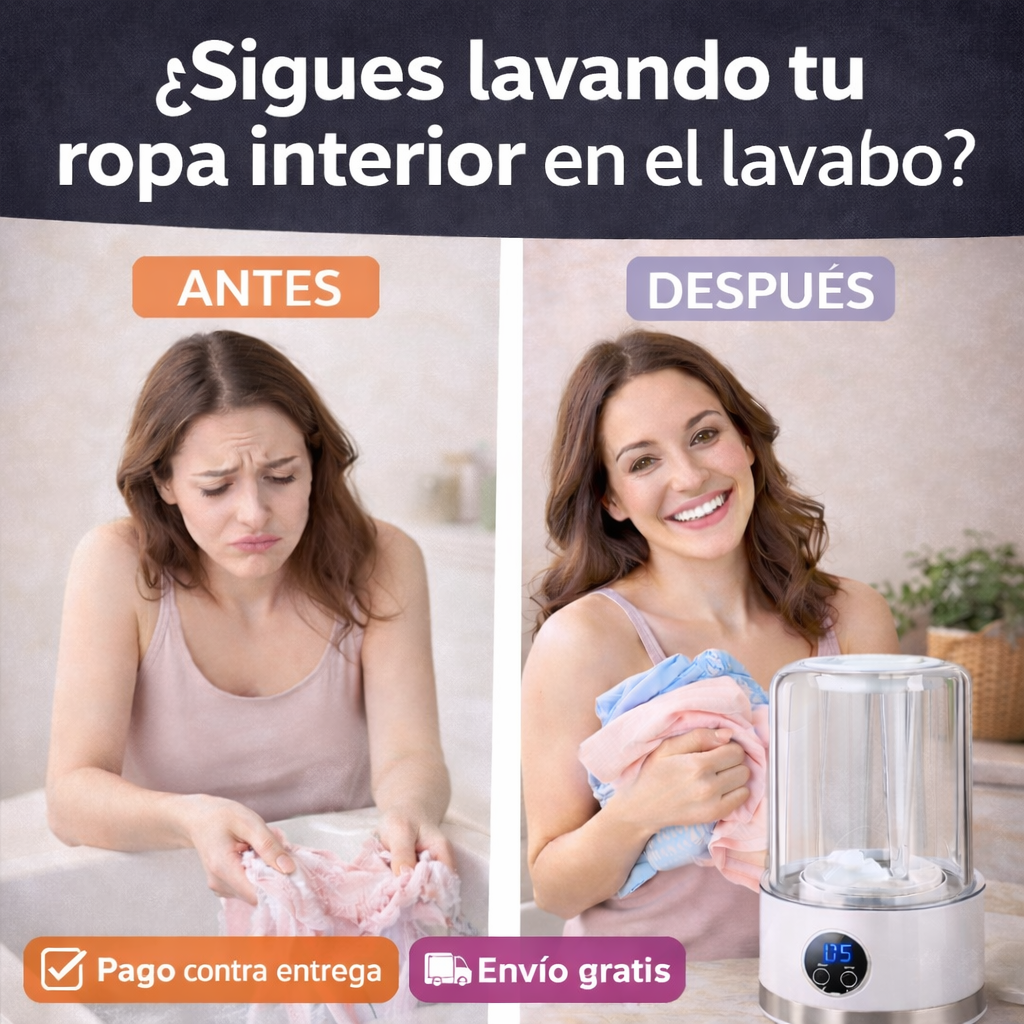 🫧 MINI LAVADORA PORTÁTIL RECARGABLE + CAJA + CARGADOR + MANUAL ¡PROMOCIÓN EXCLUSIVA SOLO POR HOY!🔥