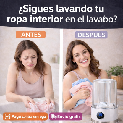 🫧 MINI LAVADORA PORTÁTIL RECARGABLE + CAJA + CARGADOR + MANUAL ¡PROMOCIÓN EXCLUSIVA SOLO POR HOY!🔥