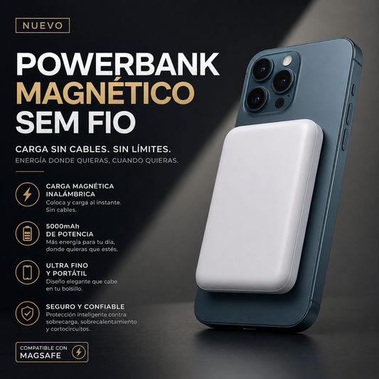 🔋POWER BANK MAGSAFE 10.000MAH – CARGA INSTANTÁNEA POR INDUCCIÓN Y USB, ¡ADIÓS A LA BATERÍA BAJA! 75% OFF HOY🔥