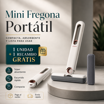 🧽Mini Mop Pro Portátil – limpia, seca y recoge en una pasada + regalo exclusivo🎁