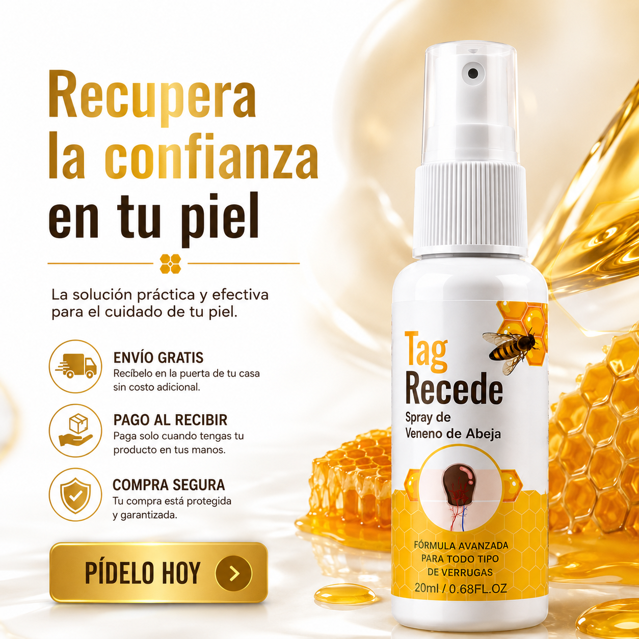🐝 BeeClear Spray de Veneno de Abeja — Elimina verrugas al instante + ENVÍO GRATIS ✨