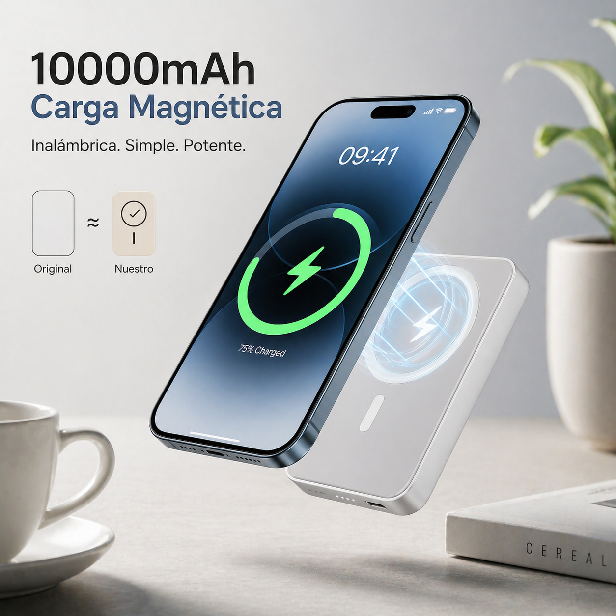 🔋POWER BANK MAGSAFE 10.000MAH – CARGA INSTANTÁNEA POR INDUCCIÓN Y USB, ¡ADIÓS A LA BATERÍA BAJA! 75% OFF HOY🔥