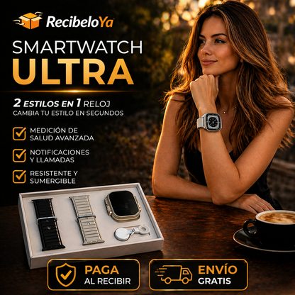 ⌚ Smartwatch Ultra Inteligente + 7 Correas + Caja + Cargador + Manual ¡Promoción Exclusiva Solo por Hoy!🔥