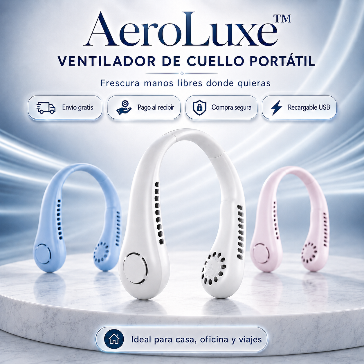 ❄️AeroLuxe™ - Ventilador de cuello portátil - Frescura manos libres donde vayas🌬️
