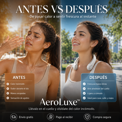 ❄️AeroLuxe™ - Ventilador de cuello portátil - Frescura manos libres donde vayas🌬️