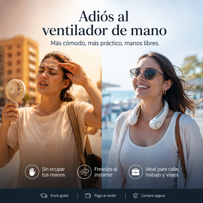 ❄️AeroLuxe™ - Ventilador de cuello portátil - Frescura manos libres donde vayas🌬️