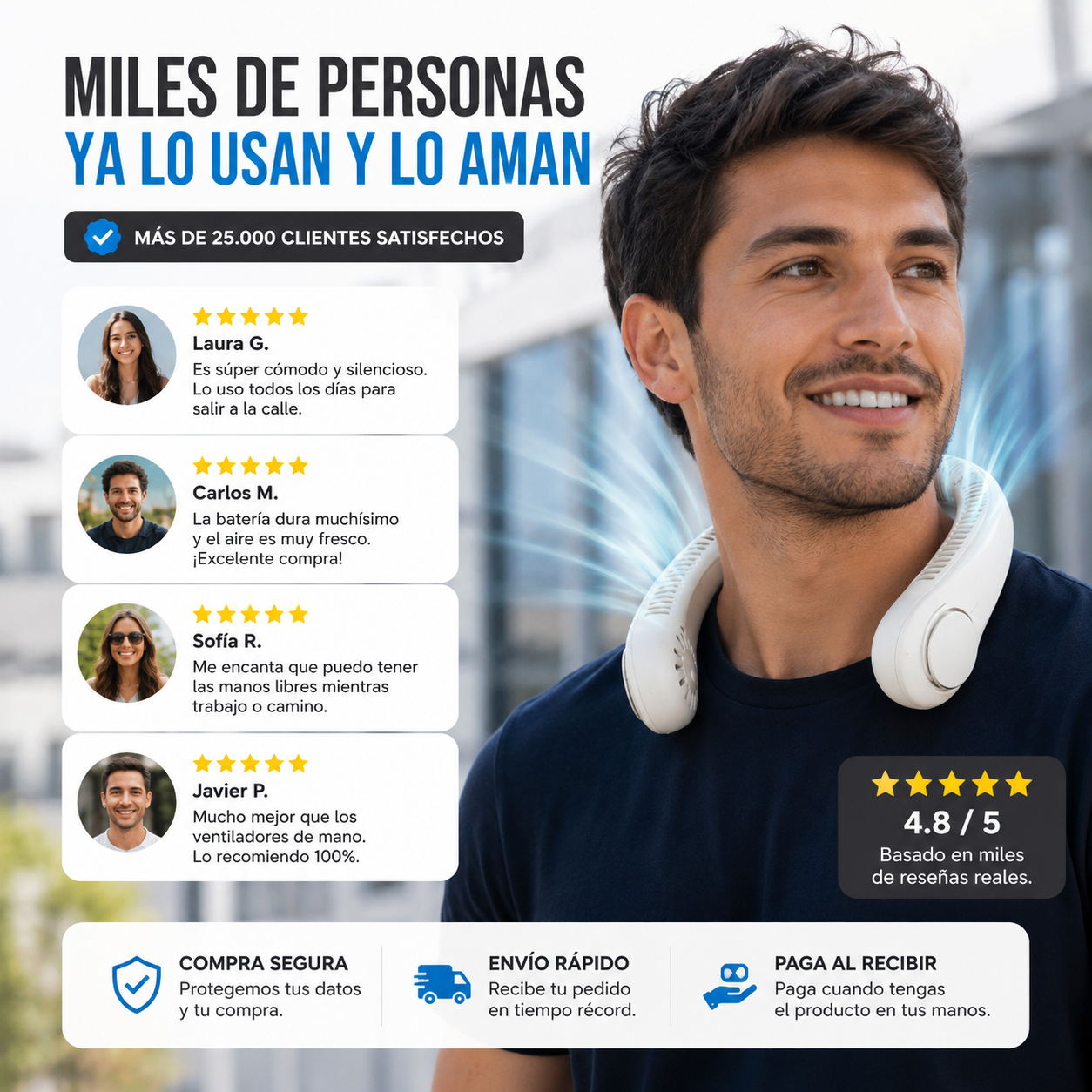 ❄️AeroLuxe™ - Ventilador de cuello portátil - Frescura manos libres donde vayas🌬️