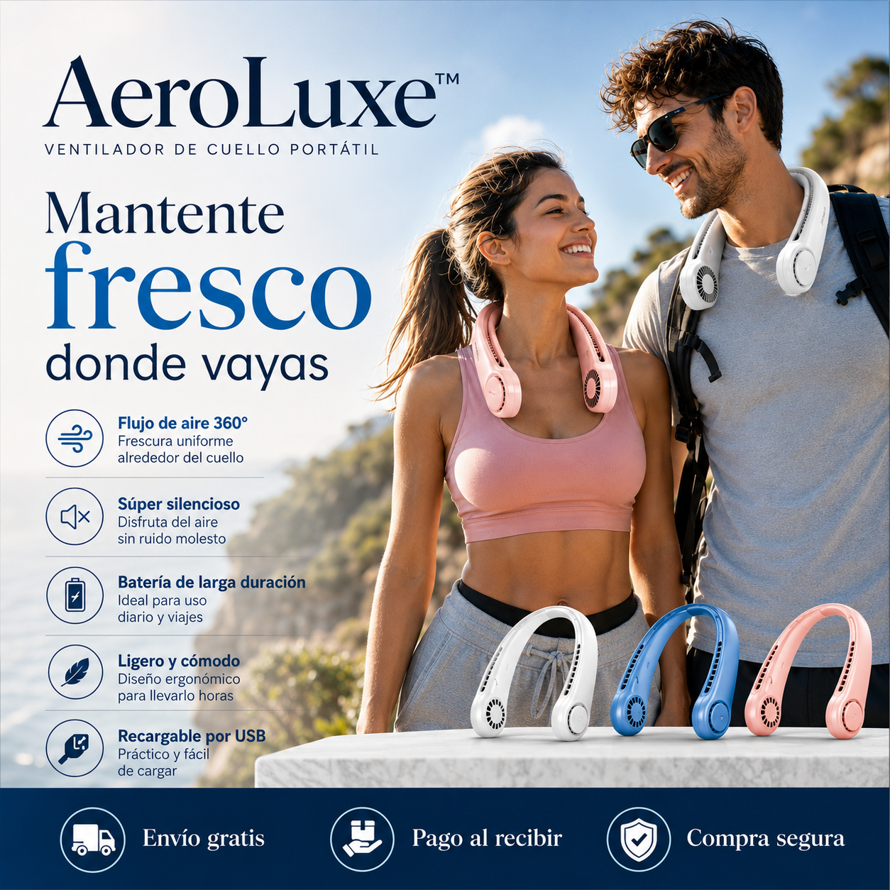 ❄️AeroLuxe™ - Ventilador de cuello portátil - Frescura manos libres donde vayas🌬️