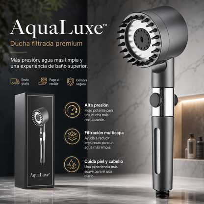 🚿AquaLuxe™ - Ducha filtrada premium - Más presión y agua más limpia desde hoy✨