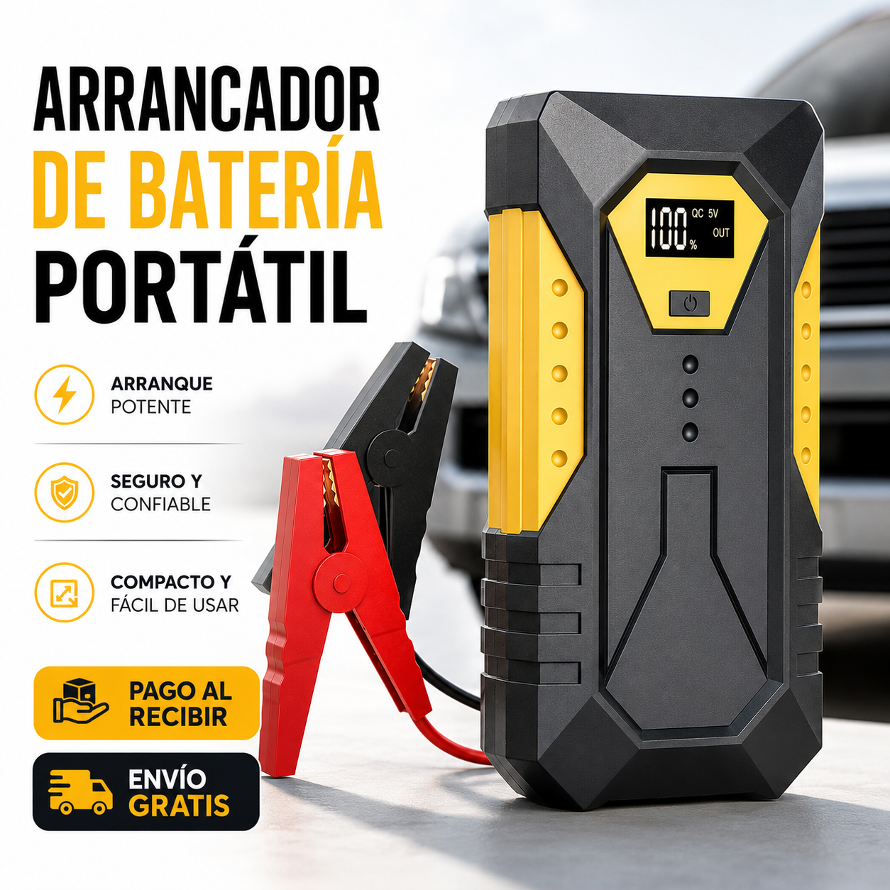 ⚡ENERGYMAX – ARRANCADOR PORTÁTIL 3 EN 1 ¡ARRANCA TU COCHE AL INSTANTE!