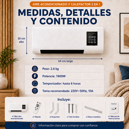 ❄️ AIRCOMFORT PRO -Mine aire Portátil 2 en 1 · Refresca tu cuarto en 60s sin disparar la luz🔥