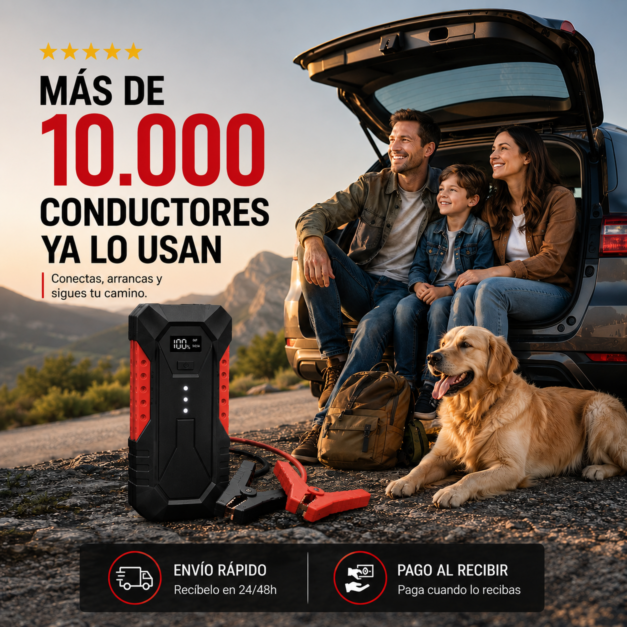 ⚡ENERGYMAX – ARRANCADOR PORTÁTIL 3 EN 1 ¡NO DEPENDAS DE NADIE MÁS!
