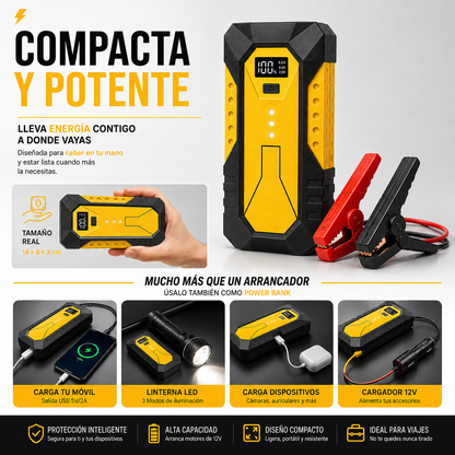 ⚡ENERGYMAX – ARRANCADOR PORTÁTIL 3 EN 1 ¡NO DEPENDAS DE NADIE MÁS!