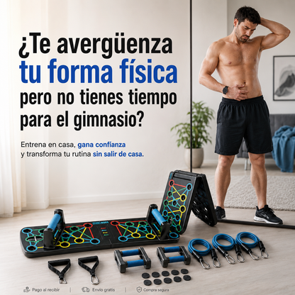🏋️IronBody Tabla Multifunción 7 en 1 + Kit Completo de Agarres y Correas — Resultados de gimnasio en casa