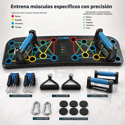 🏋️IronBody Tabla Multifunción 7 en 1 + Kit Completo de Agarres y Correas — Resultados de gimnasio en casa