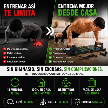 🏋️IronBody Tabla Multifunción 7 en 1 + Kit Completo de Agarres y Correas — Resultados de gimnasio en casa