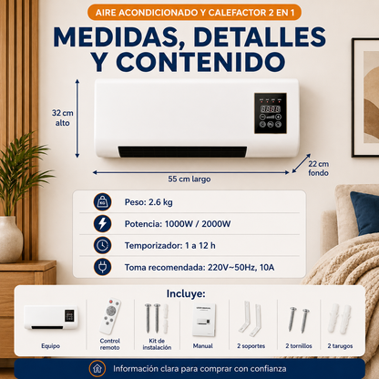 ❄️ AIRCOMFORT PRO -Mine aire Portátil 2 en 1 · Refresca tu cuarto en 60s sin disparar la luz🔥