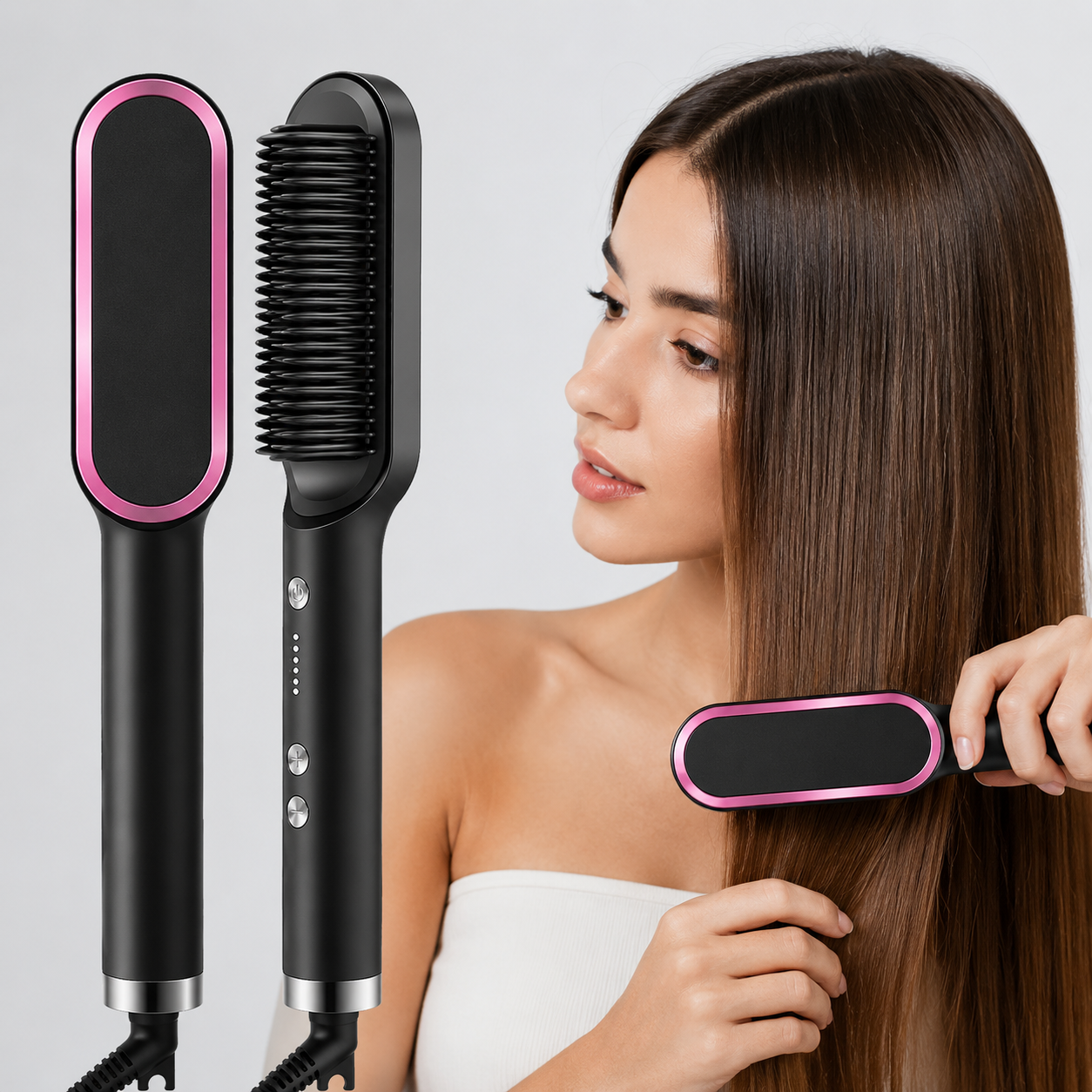 ✨ Lisara™ – Cepillo Alisador Eléctrico | Cabello liso y brillante en minutos, sin perder horas frente al espejo.