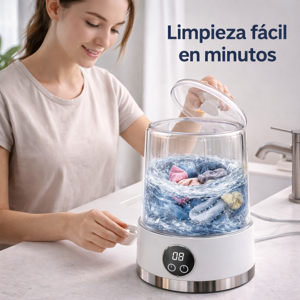 🫧 MINI LAVADORA PORTÁTIL RECARGABLE + CAJA + CARGADOR + MANUAL ¡PROMOCIÓN EXCLUSIVA SOLO POR HOY!🔥