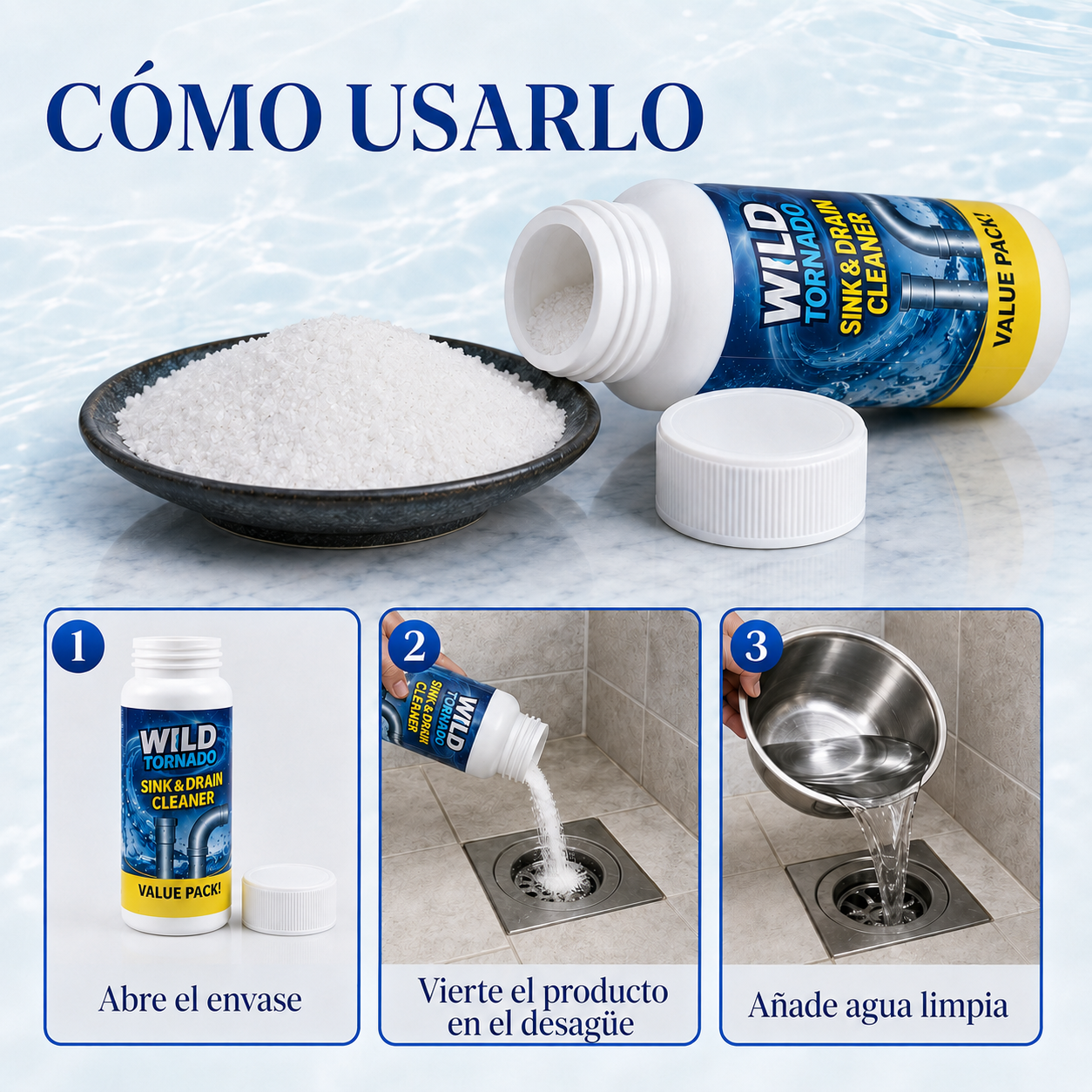 🚿 FlujoLimpio Ultra – Limpiador de Tuberías + Fórmula Activa | La solución definitiva contra los malos olores ✨