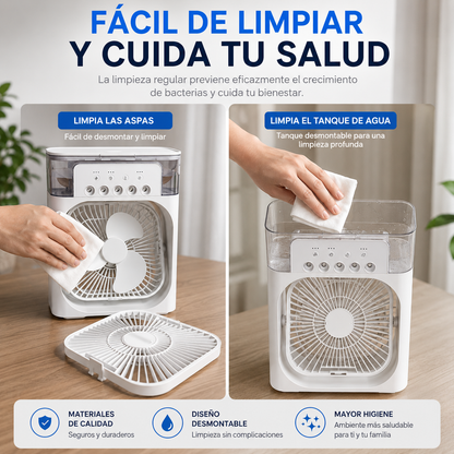 Ventilador humidificador de nebulización blanco